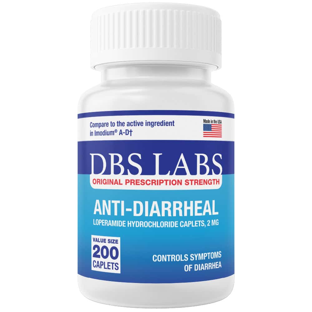 Anti-Diarrheal 2MG 200 Caplets - DBS LABS Diarrhea Relief - Exp 09/2027