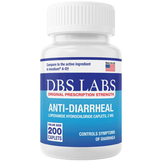 Anti-Diarrheal 2MG 200 Caplets - DBS LABS Diarrhea Relief - Exp 09/2027