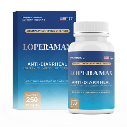 Anti-Diarrheal 2MG 250 Caplets Loperamax Diarrhea Relief - Exp 09/2027